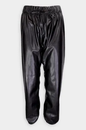 Vegan Leather Jogger Pant in Black