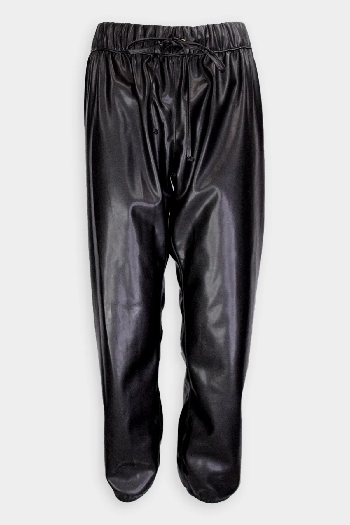 Vegan Leather Jogger Pant in Black