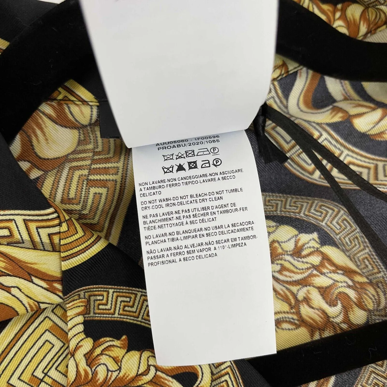 Versace - Medusa Amplified Print Silk Pajama Shirt - Black / Yellow - Size 3 / L