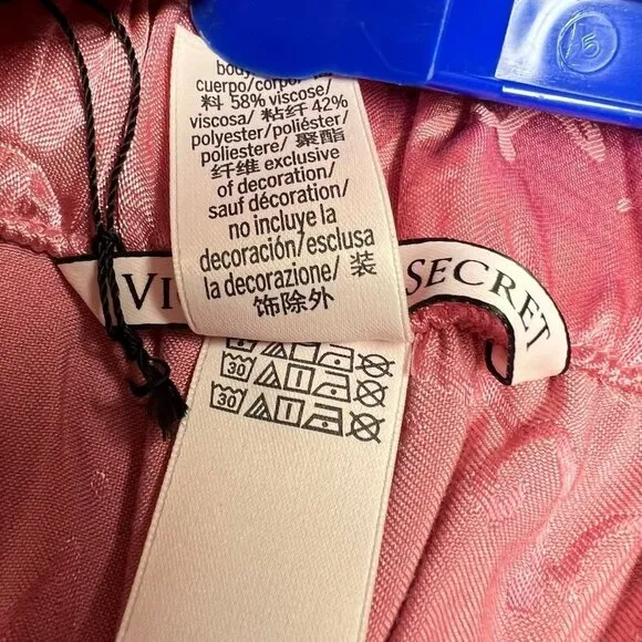Victoria's Secret Pink Satin Silky Pajama Pants Lounge M Spell Out