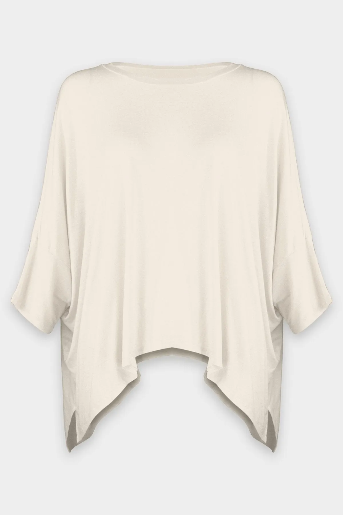 Viscose Jersey Oversized Short Sleeve Crew in Magnolia