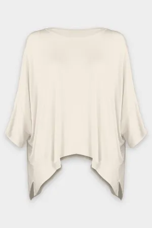 Viscose Jersey Oversized Short Sleeve Crew in Magnolia