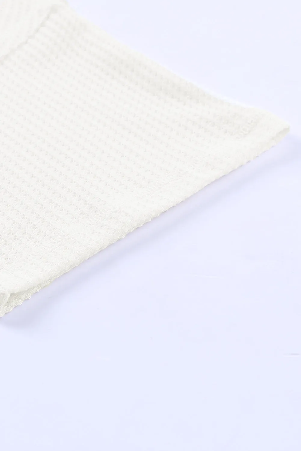 Waffle Knit Drop Shoulder Loose Top