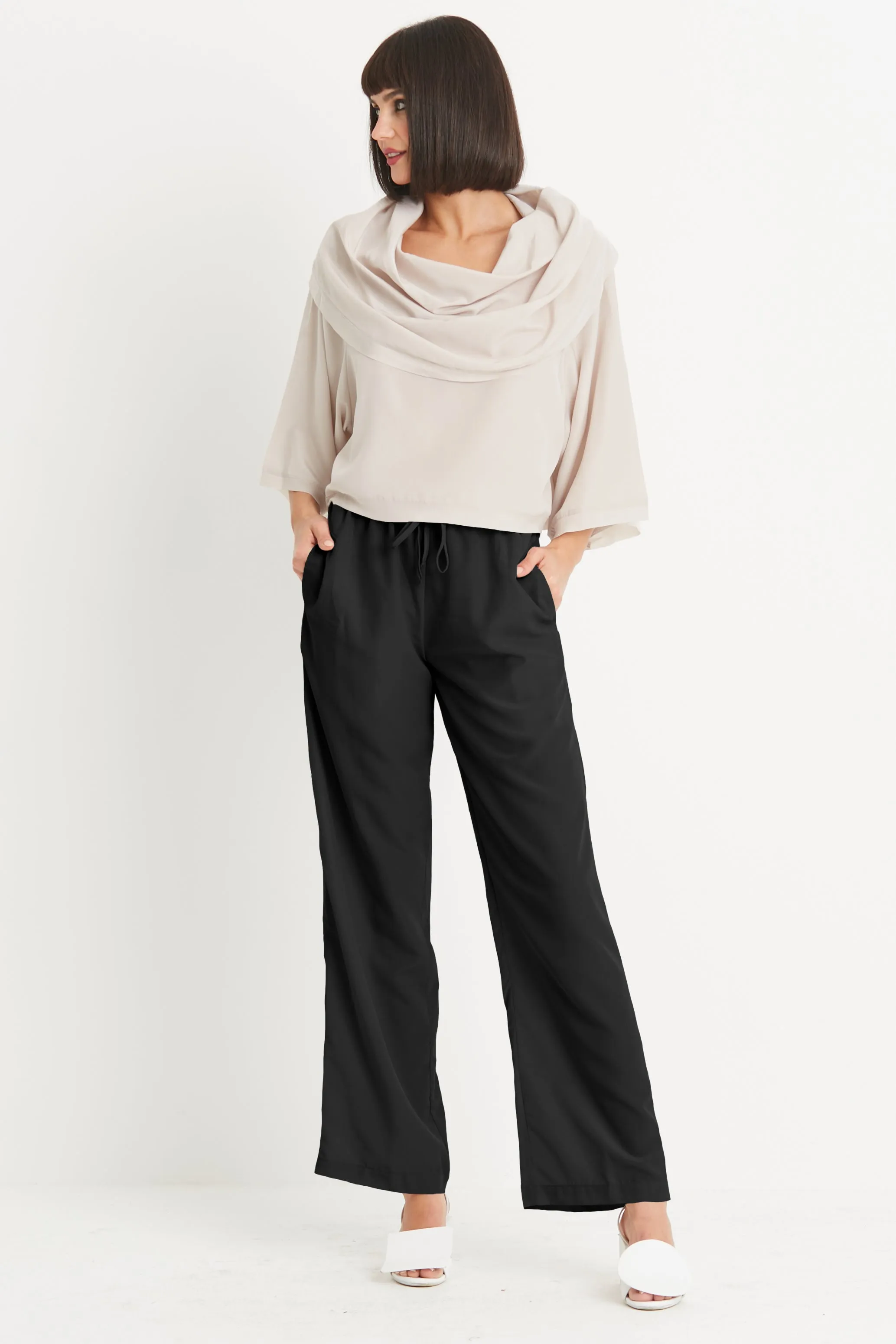 Washable Silk Drawstring Pants