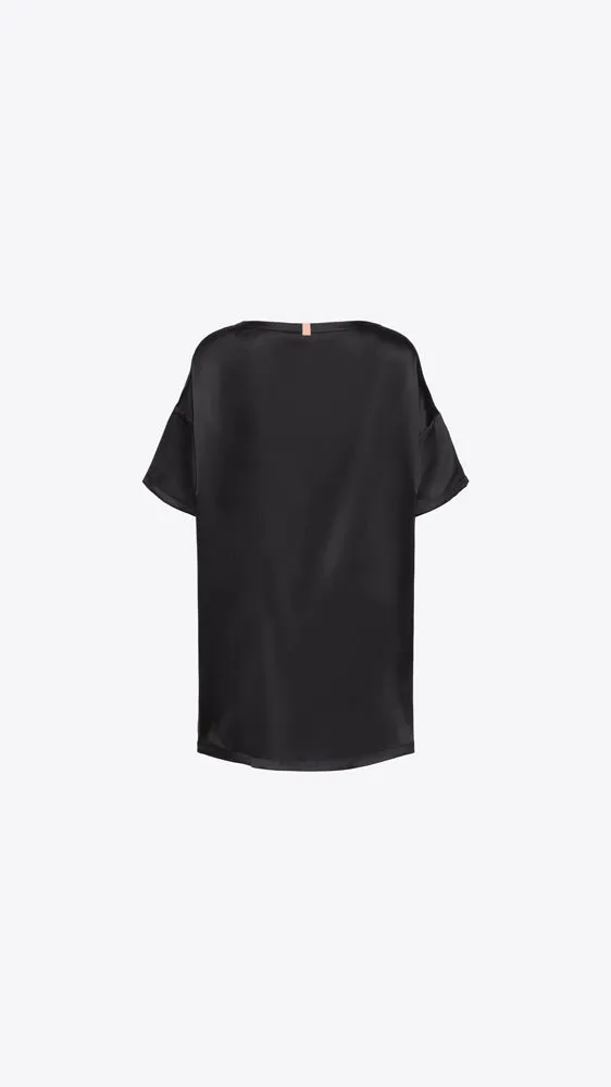 Washable Silk Tee Set - Immersed Black