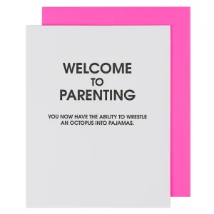 Welcome To Parenting Octopus Pajamas Letterpress Card