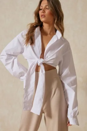 White Oversized Shirt Top