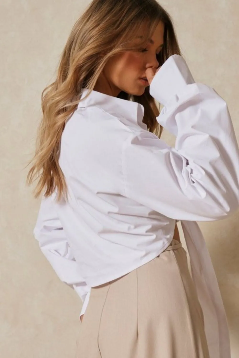 White Oversized Shirt Top
