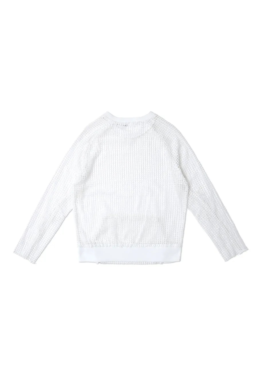 White Sequin crochet Crewneck