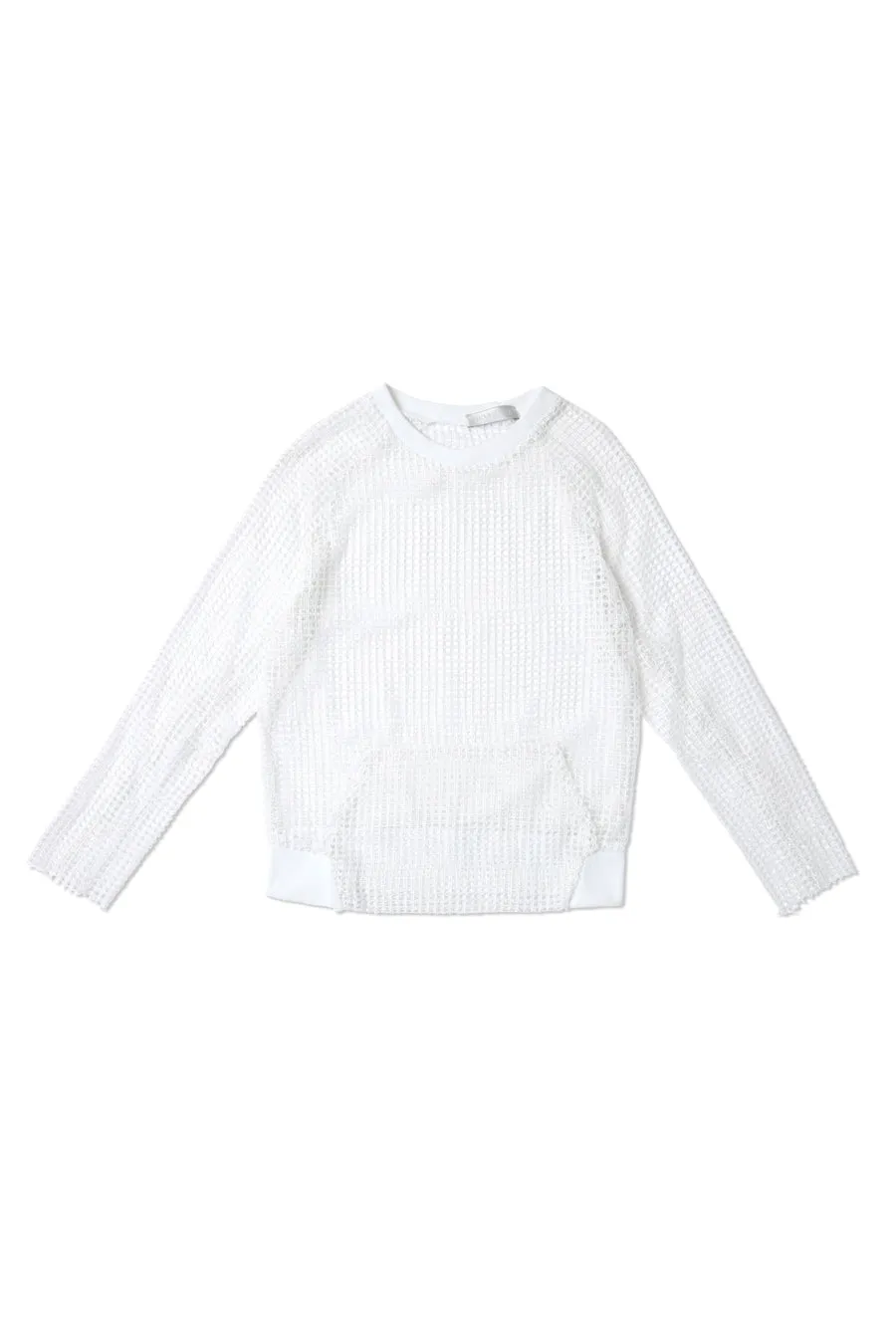 White Sequin crochet Crewneck