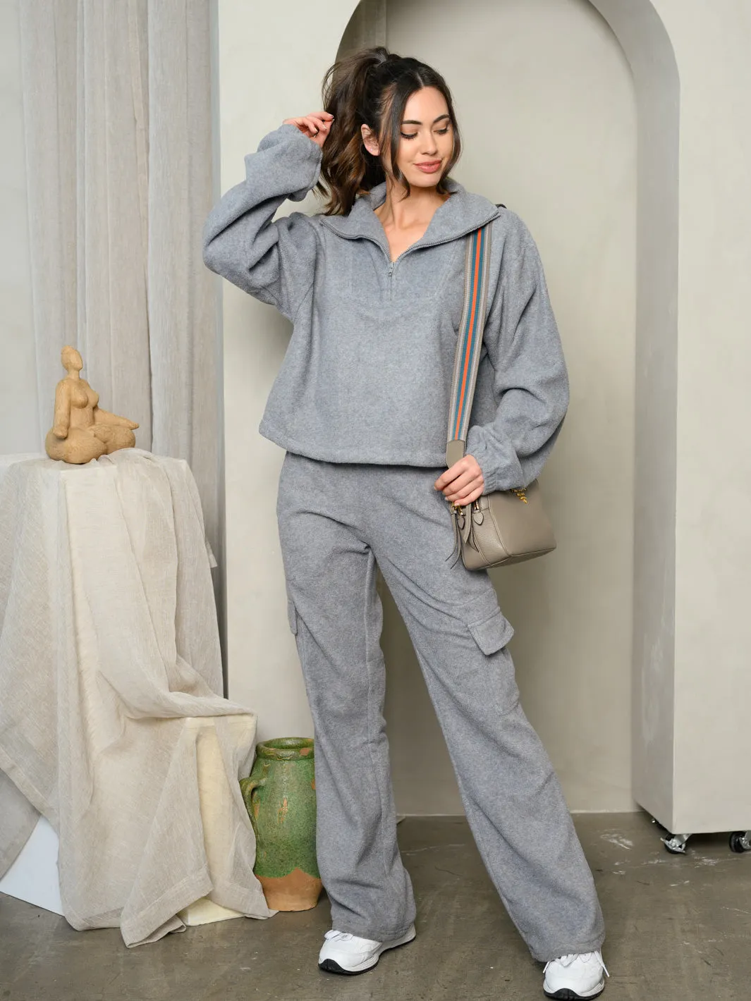 WOMEN'S 2PC. SWEATER & CARGO PANTS SET