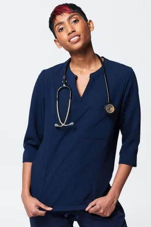 Women's 3/4 Sleeve Henley Scrub Top