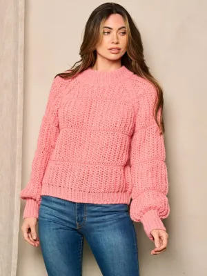 WOMEN'S LONG SLEEVE PULLOVER KNIT SWEATER