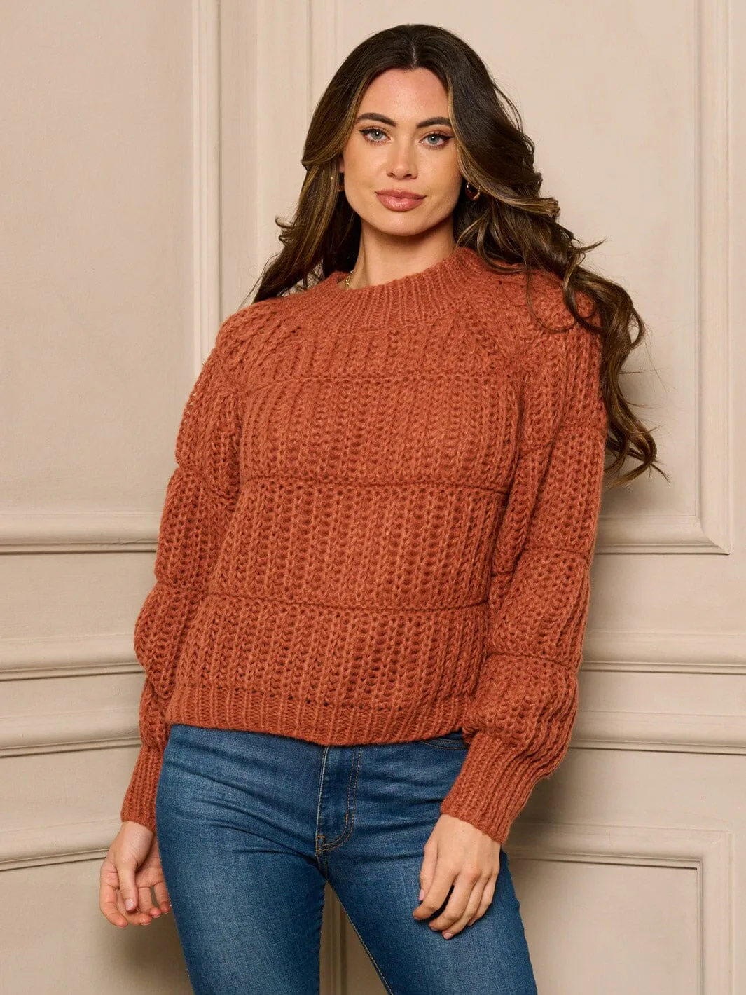 WOMEN'S LONG SLEEVE PULLOVER KNIT SWEATER
