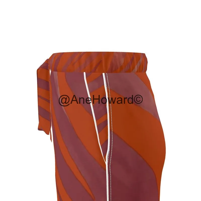 Women's Luxury Loungewear Trousers Red Zebra