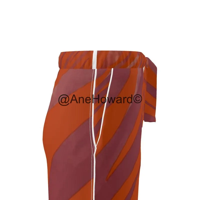 Women's Luxury Loungewear Trousers Red Zebra