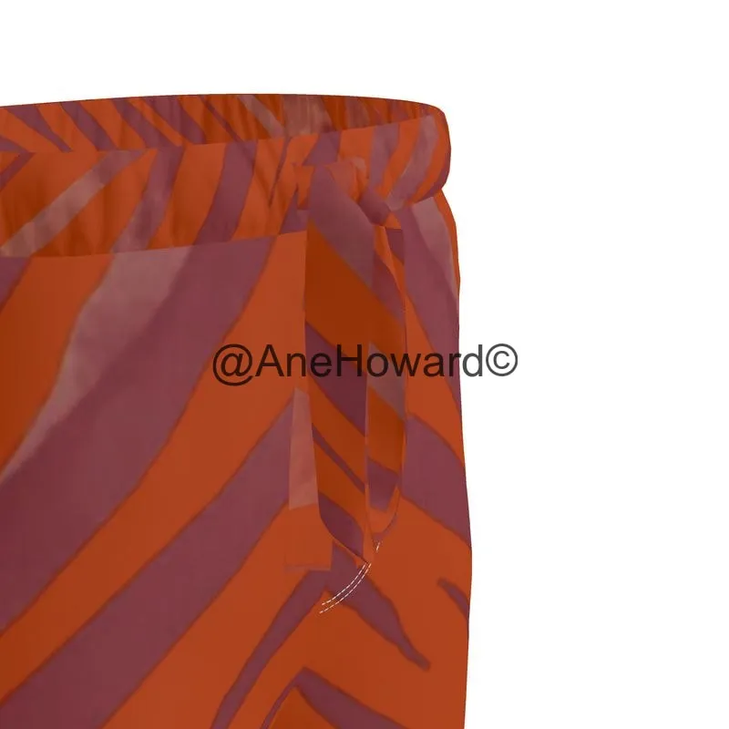 Women's Luxury Loungewear Trousers Red Zebra