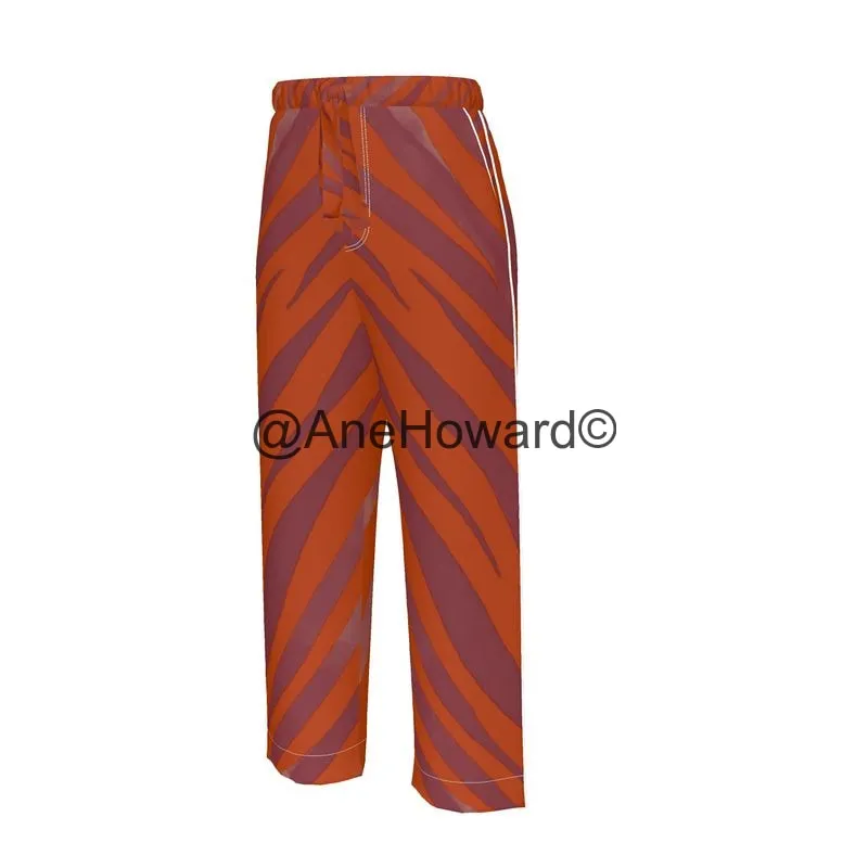 Women's Luxury Loungewear Trousers Red Zebra
