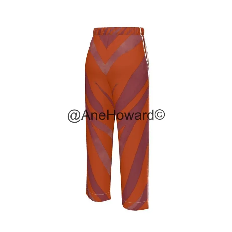 Women's Luxury Loungewear Trousers Red Zebra