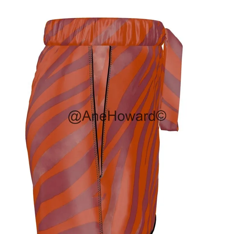 Women's Luxury Pyjama Shorts Red Zebra i