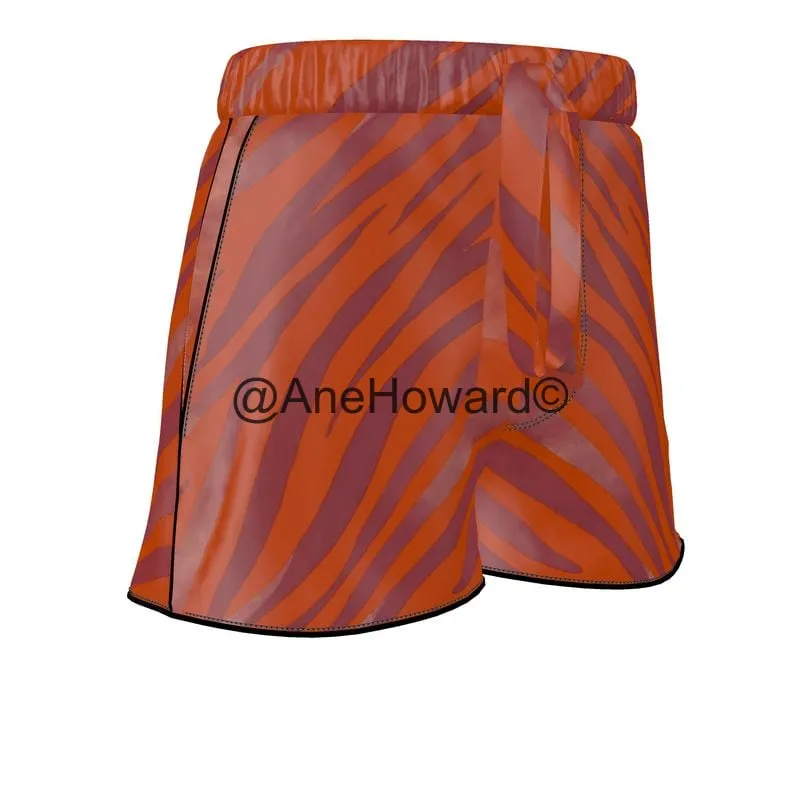 Women's Luxury Pyjama Shorts Red Zebra i