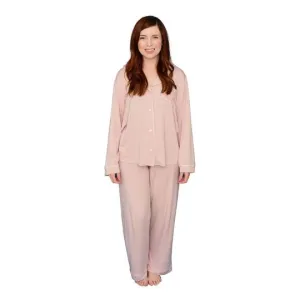WOMEN'S PAJAMA SET IN BLUSH WITH CLOUD TRIM