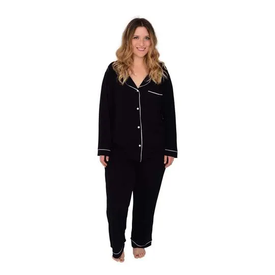 WOMEN'S PAJAMA SET IN MIDNIGHT WITH CLOUD TRIM