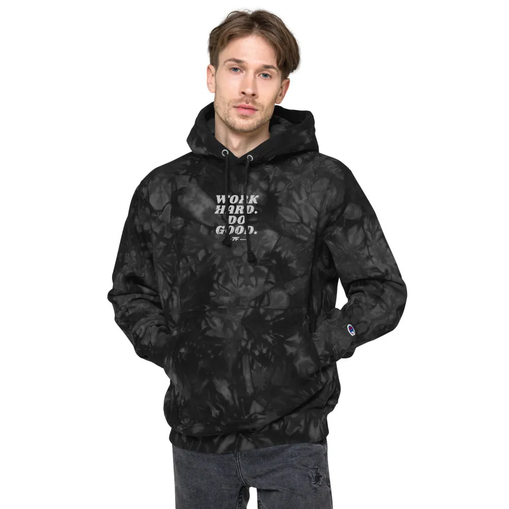 Work Hard Do Good tie-dye hoodie