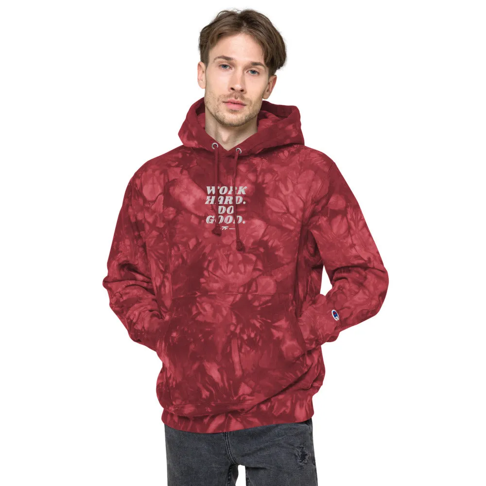 Work Hard Do Good tie-dye hoodie