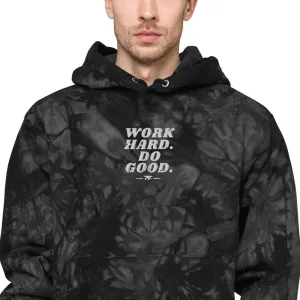 Work Hard Do Good tie-dye hoodie