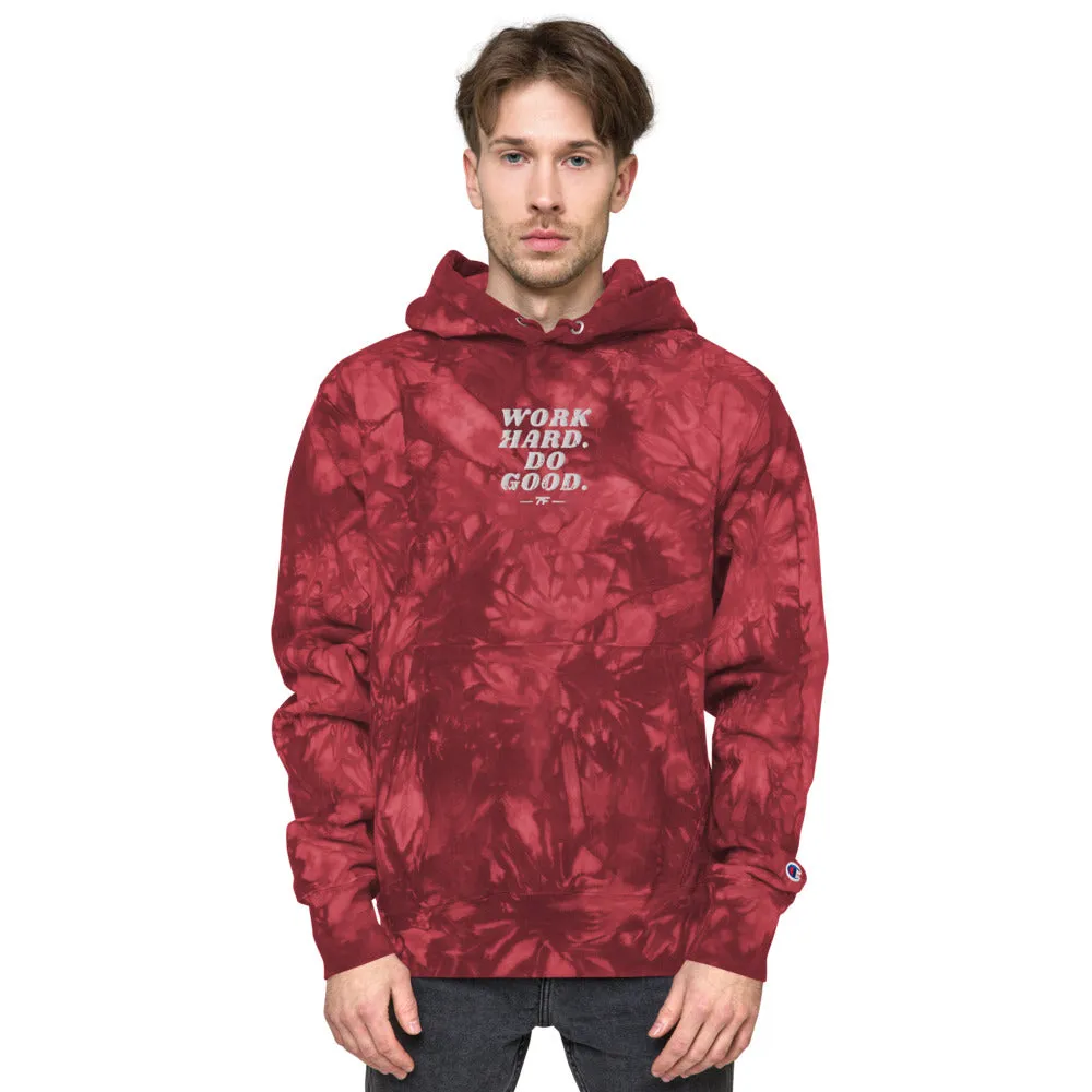Work Hard Do Good tie-dye hoodie