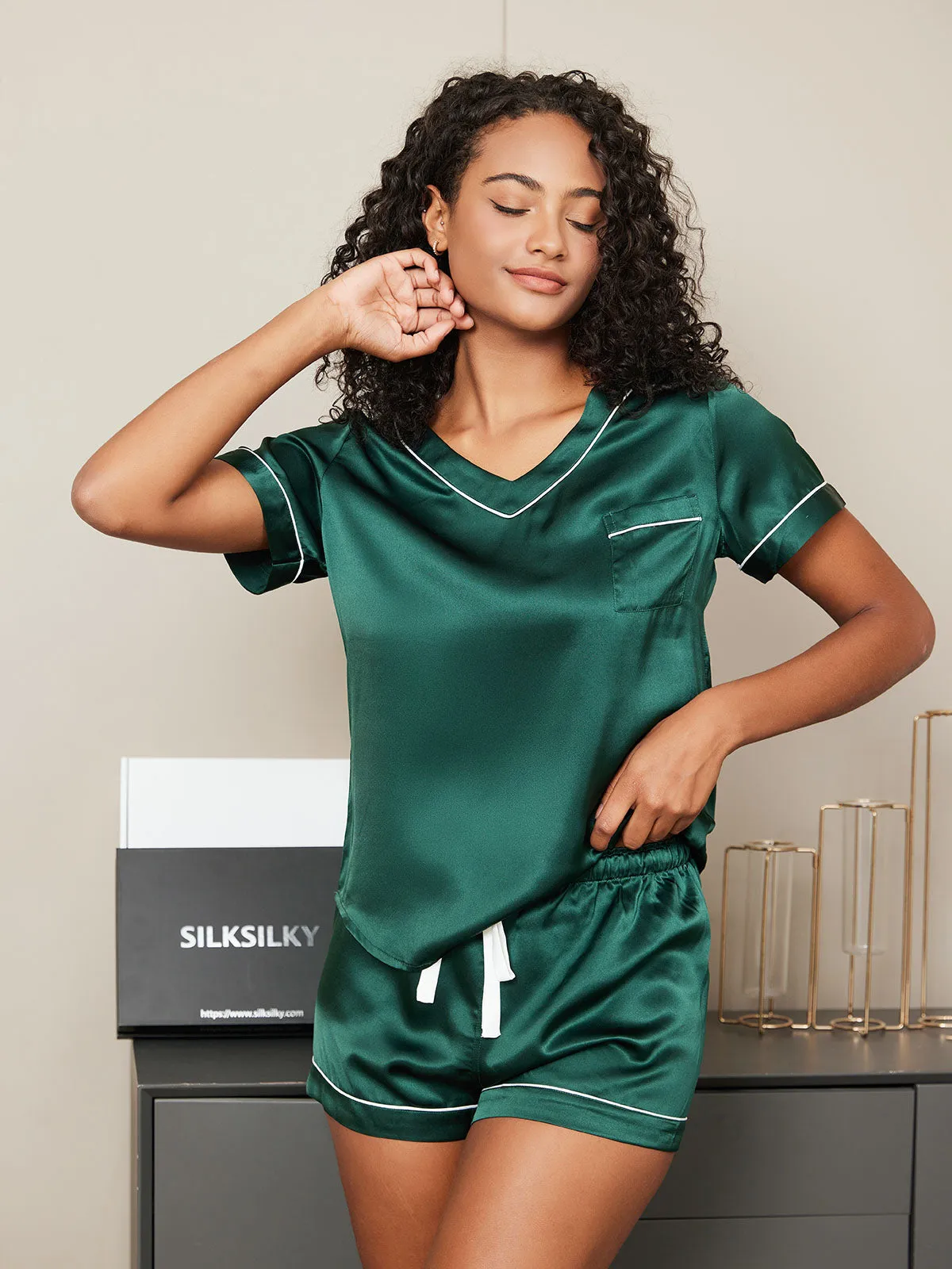 Zuivere Zijde Pyjama Set